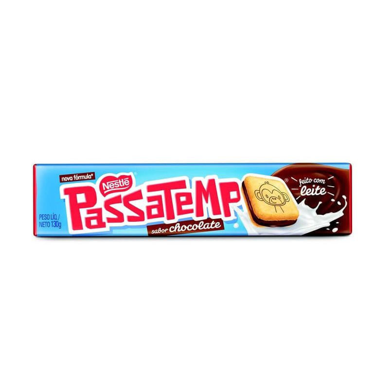Biscoito Recheado Passa Tempo  Chocolate 130g