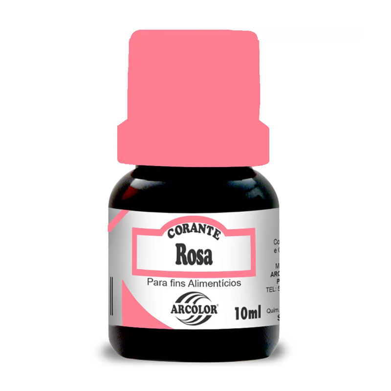 Corante Arcolor 10ml Frasco Rosa