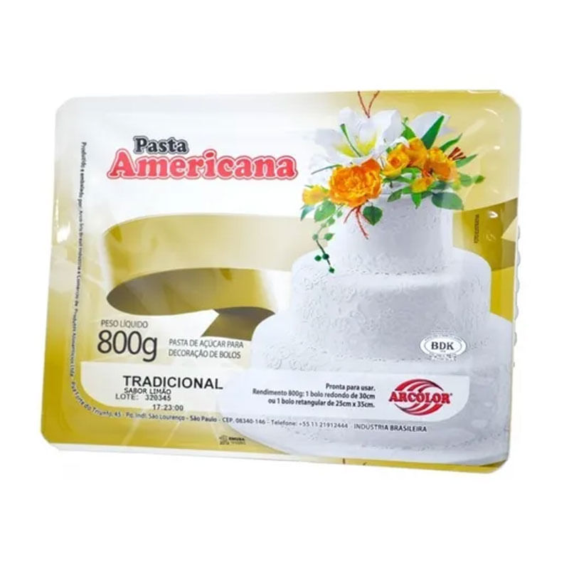 Pasta Americana Arcol Tradicional Limão 800g 