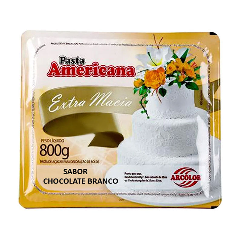 Pasta Americana Arcolor 800g Chocolate Branco