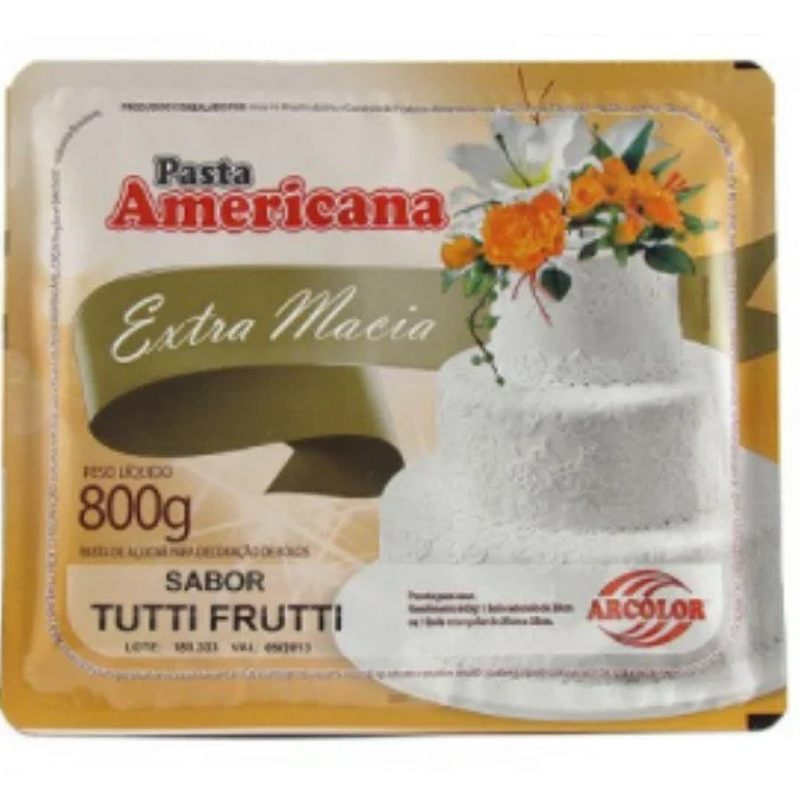 Pasta Americana Branca Sabor Tutti-Frutti Arcolor 800g