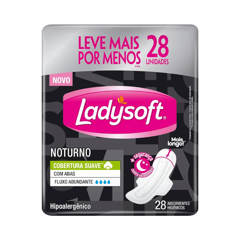 Absorvente Ladysoft Noturno Suave com Abas 28un