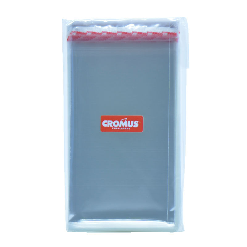 Saco Adesivado Cromus Transparente 11cmX18+3cm Aba PT