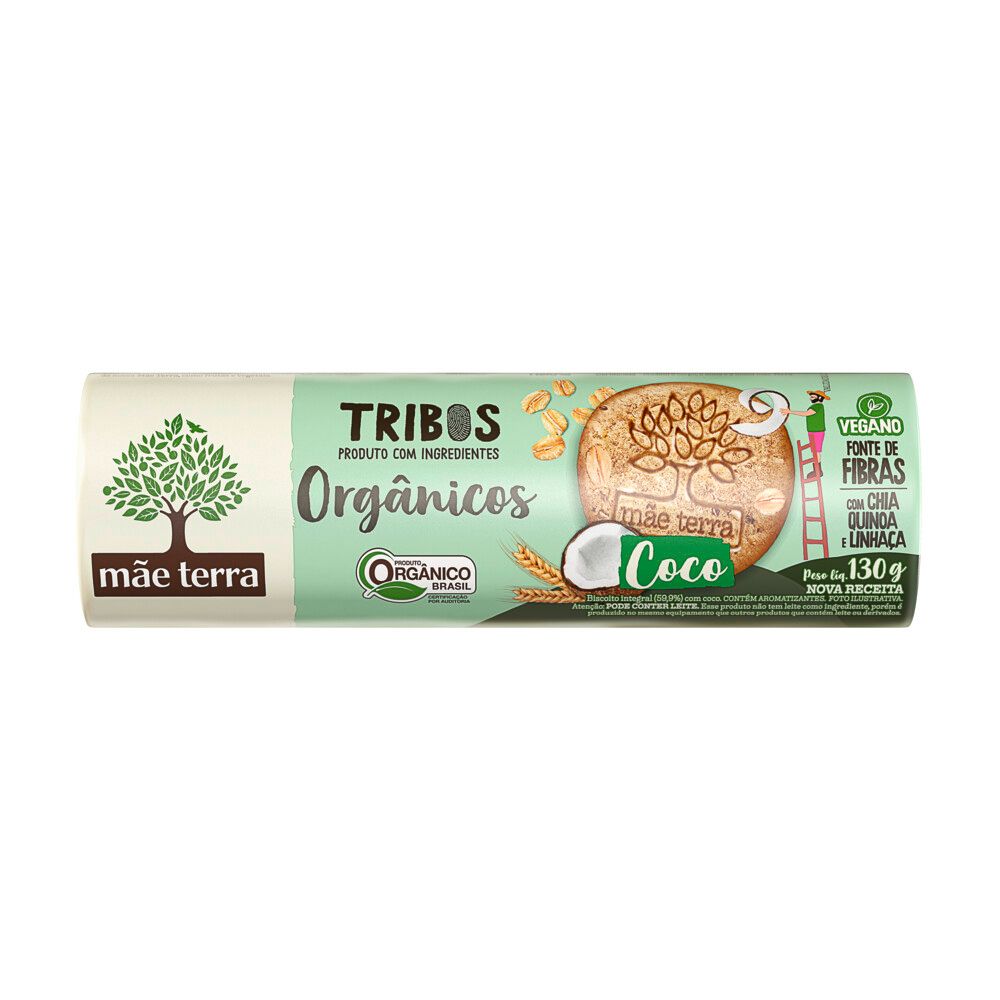Biscoito Tribos Mãe Terra Integral Coco 130g