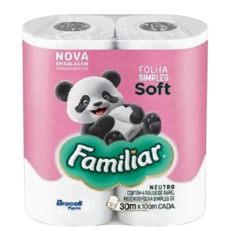 Papel Higiênico Familiar Soft  30m 4 Rolos