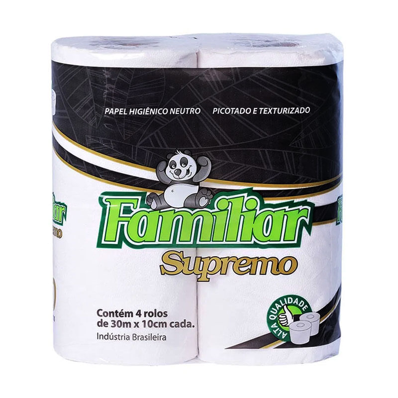 Papel Higiênico Familiar Supremo 30m 4 Rolos