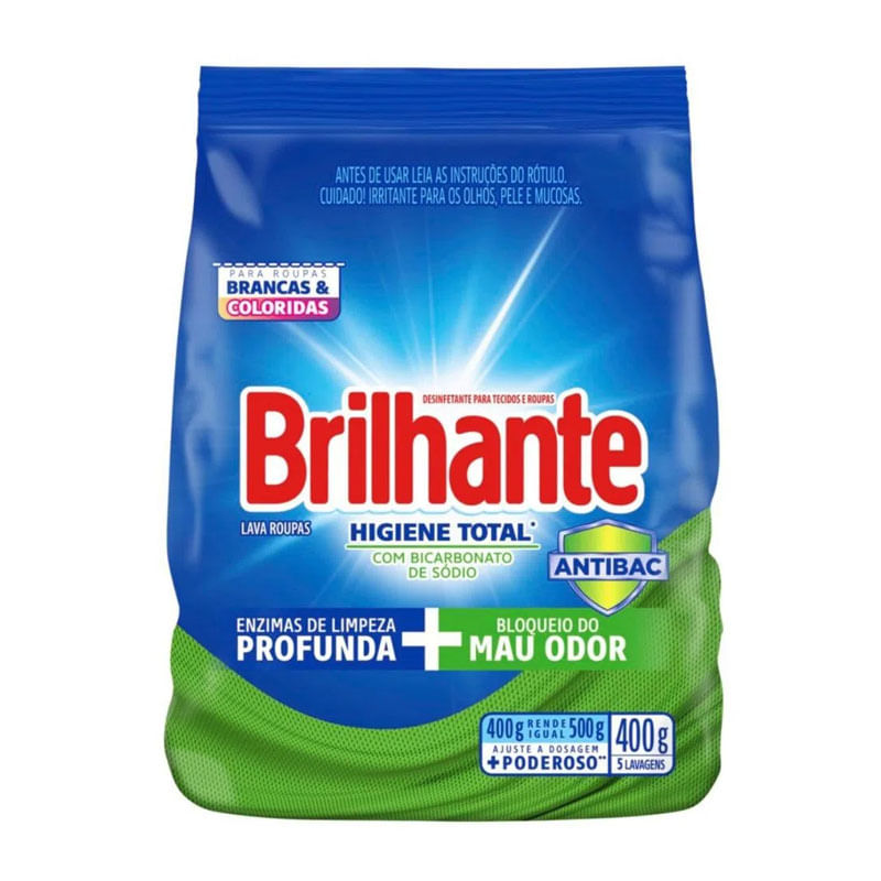 Sabão em Pó Brilhante Higiene Total 400g