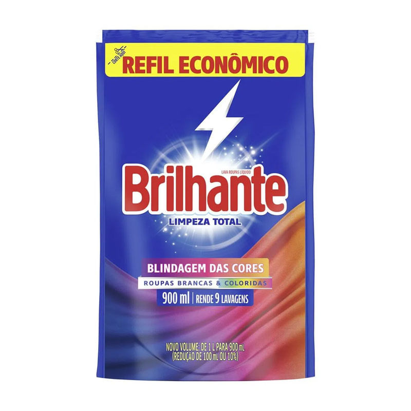 Sabão Liquido Brilhante Limpeza Total Refil 900ml