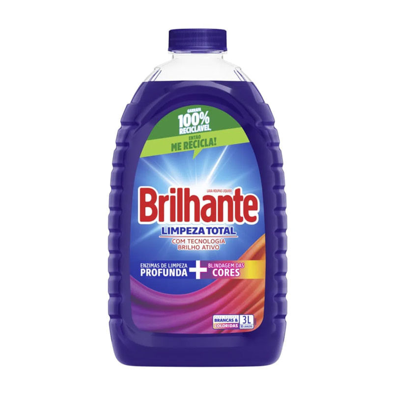 Sabão Liquido Brilhante Limpeza Total 3L