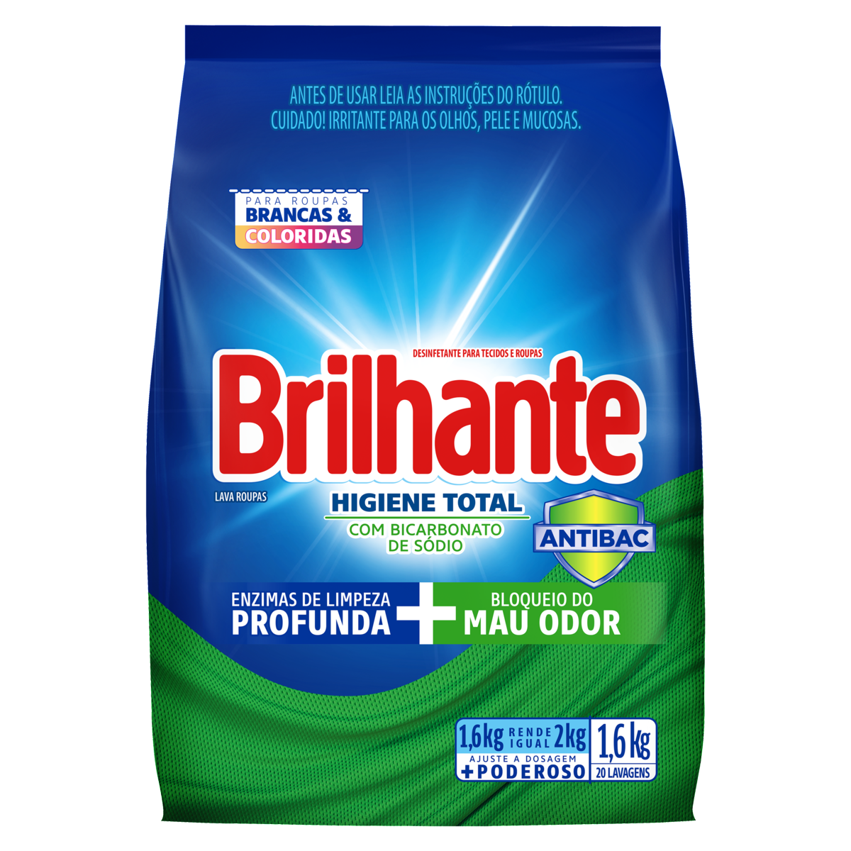 Sabão em Pó Brilhante Higiene Total  1,6kg