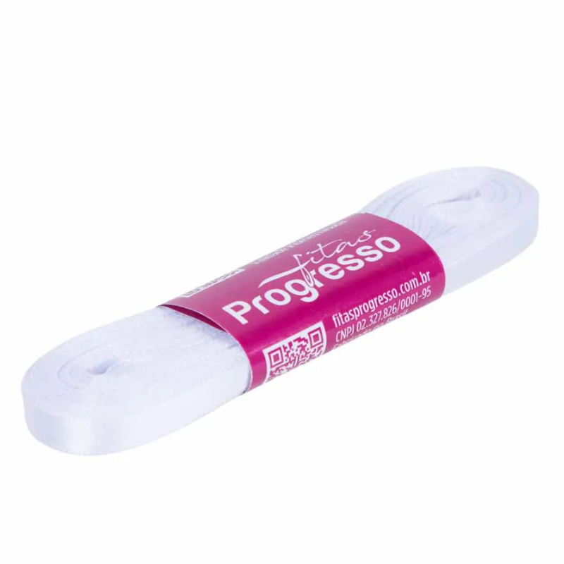 Fita Progresso Cetim 10m CF001 7mm 201 Branco
