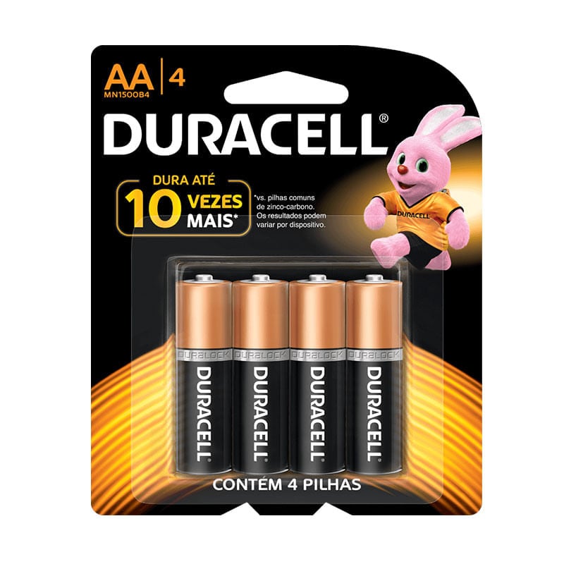 Pilha Alcalina Duracell Pequena AA 4un