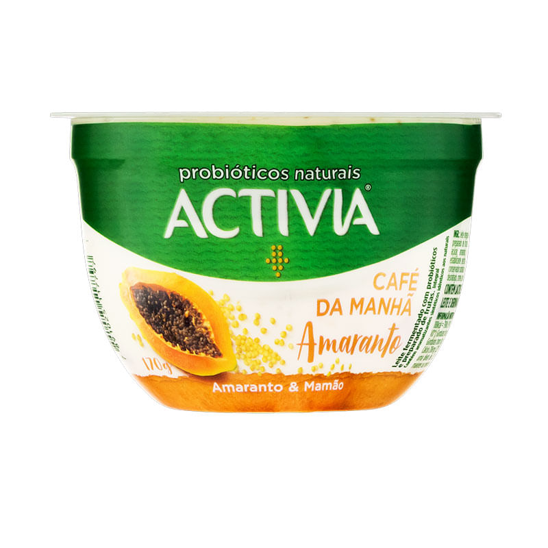 Iogurte Activia Café da Manhã Maranto Mamão Danone 170g