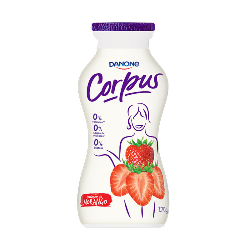 Iogurte Corpus 0% Líquido Morango Danone 170g