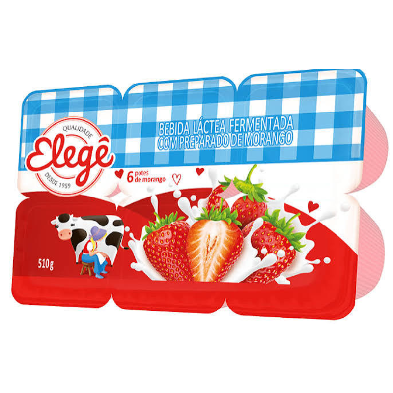 Bebida Láctea Elegê Morango 510 g