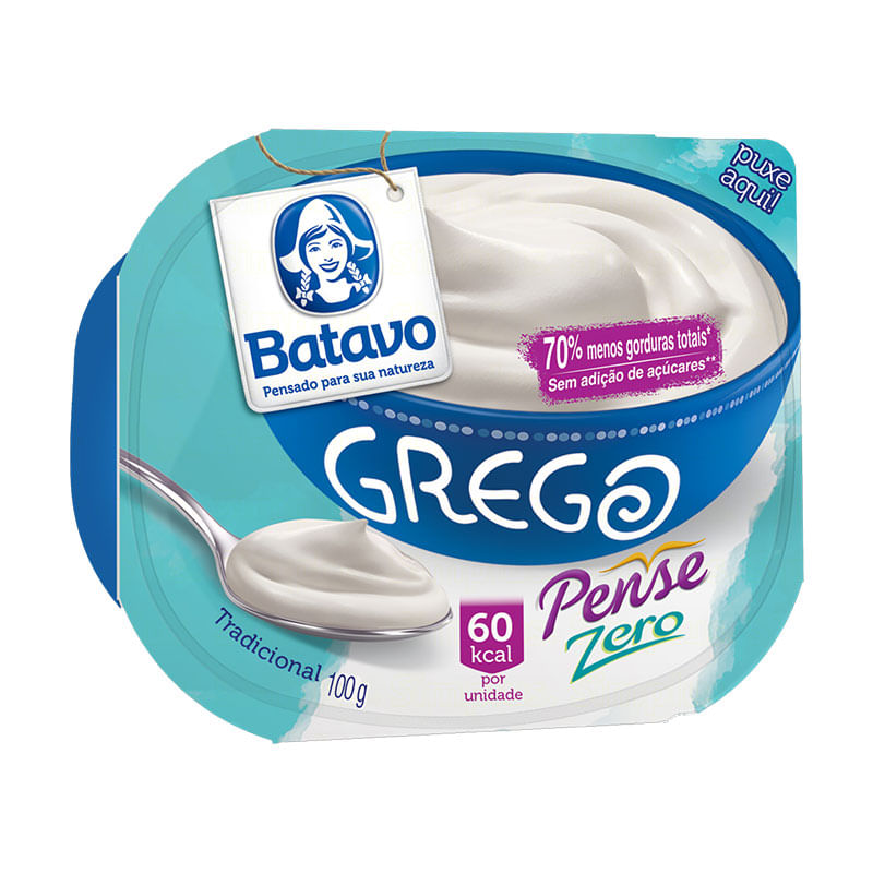 Iogurte Grego Batavo Pense Zero 100g Tradicional