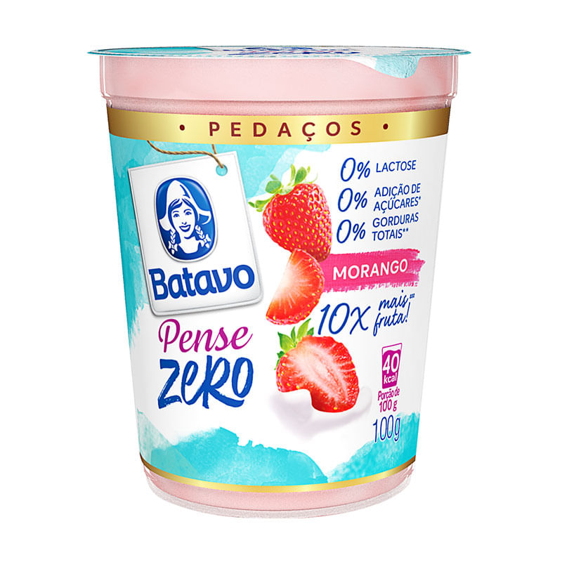 Iogurte Pedaços de Frutas Pense Zero Morango 100g Batavo