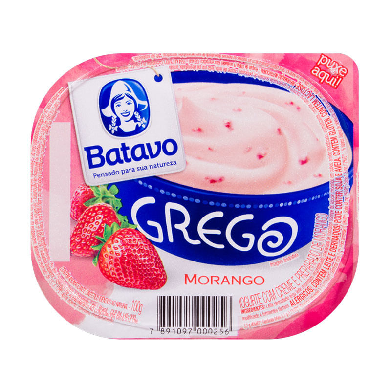 Iogurte Grego Batavo 100g Morango