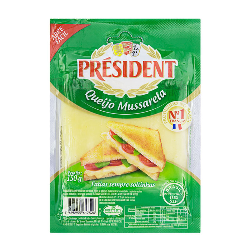 Queijo Mussarela Fatiado 150g President