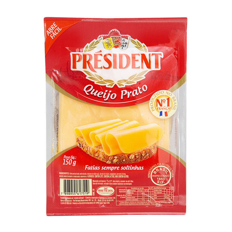 Queijo Prato Fatiado 150g President
