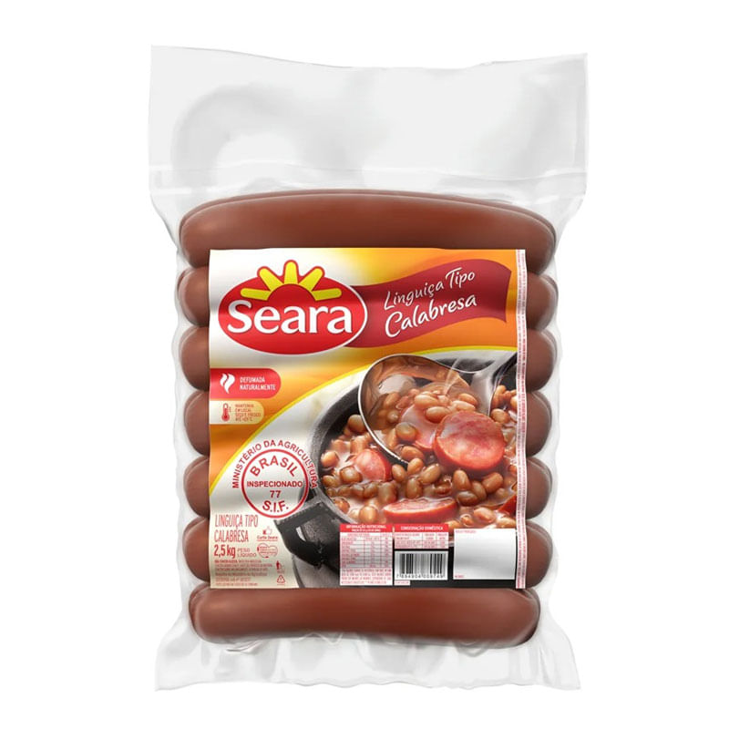 Linguiça Tipo Calabresa Defumada Seara - Aprox. 200g