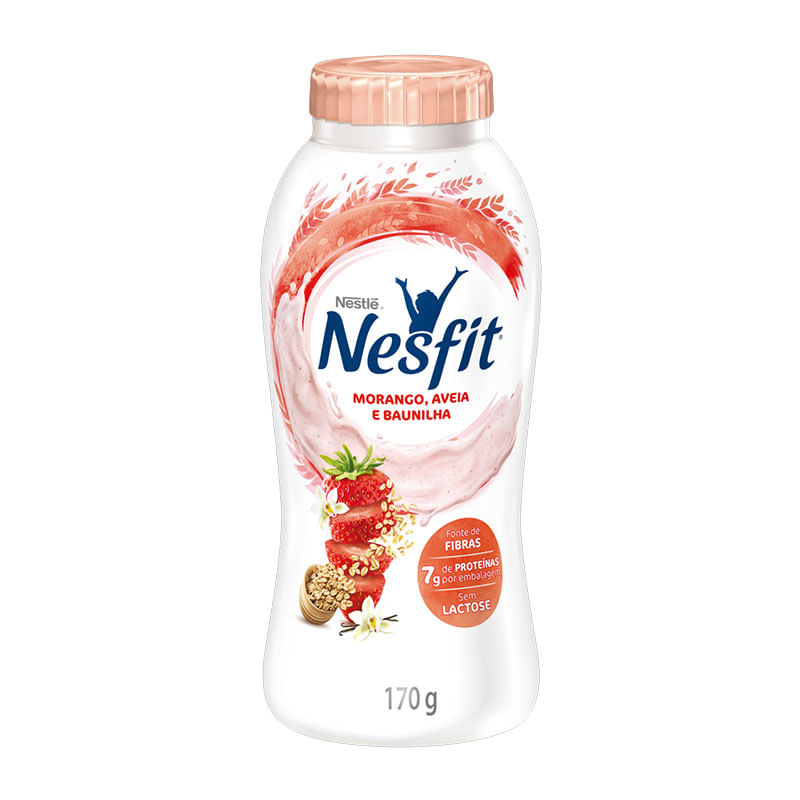 Iogurte Nesfit Sem Lactose Morango, Aveia e Baunilha 170g