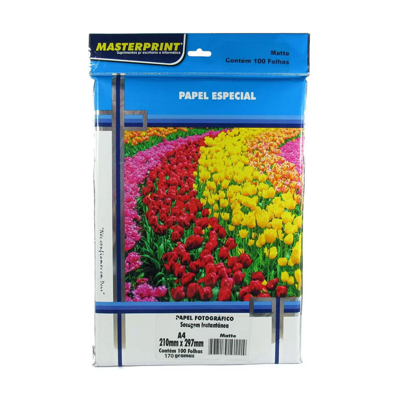 Papel Fotográfico Masterprint A4 170g Fosco 100 Folhas 