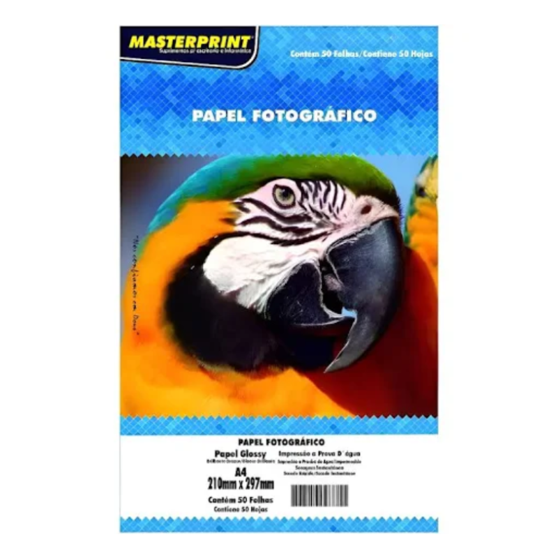 Papel Forográfico Masterprint A4 180g Prova D´água 50 Folhas