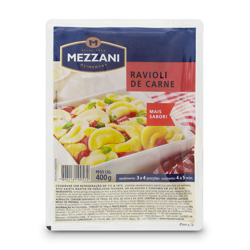 Ravioli Mezzani Carne 400g