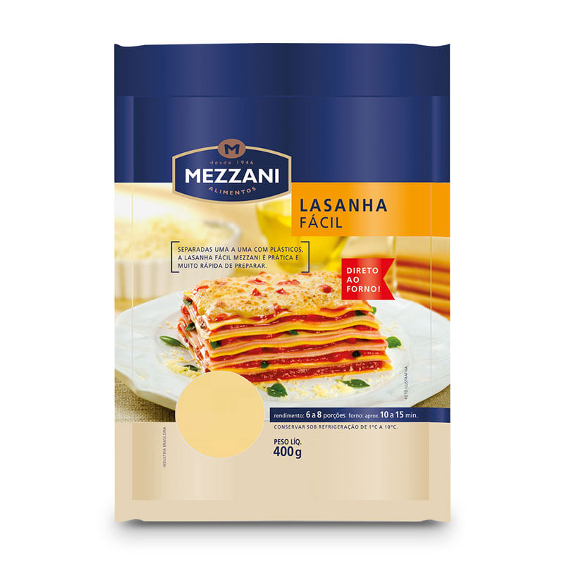 Massa Mezzani para Lasanha Fácil 400g