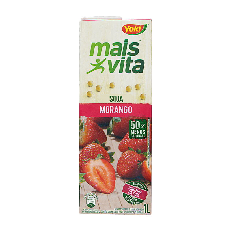 Suco Yoki com Soja Morango 1L