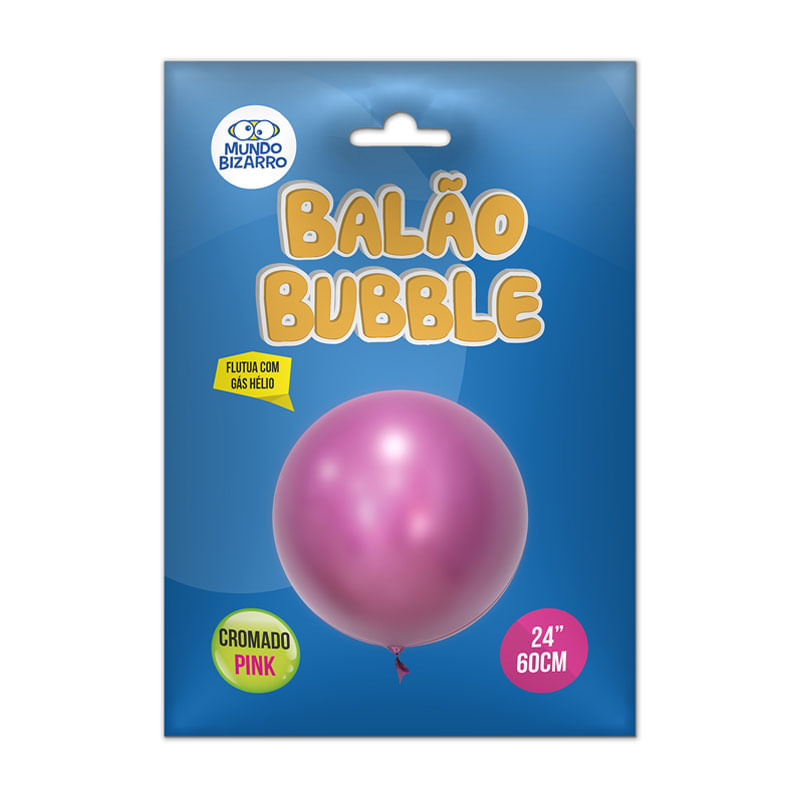 Balão Bubble 24” Mundo Bizzaro Cromado Pink