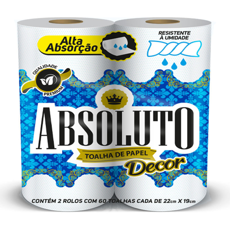Papel Toalha Absoluto Decorado 2X60 Folhas