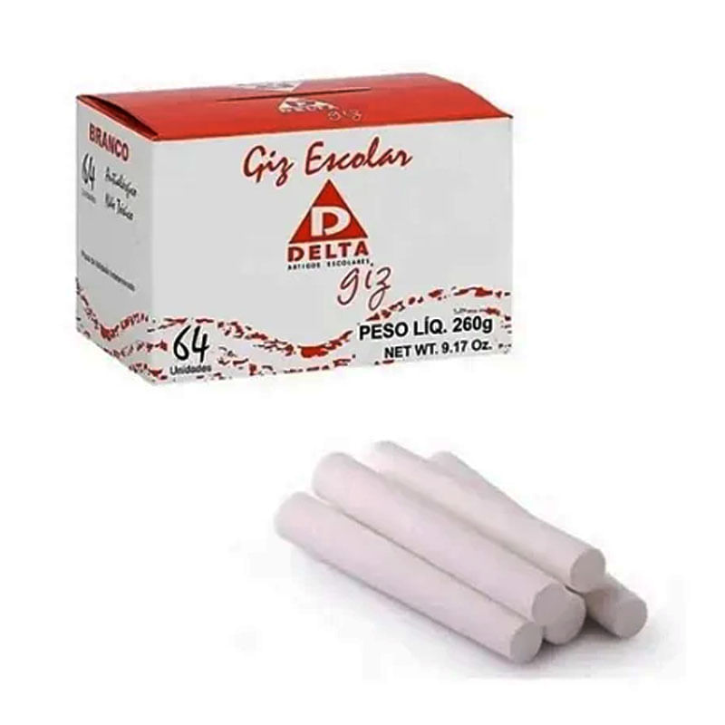 Giz Delta Escolar Branco 64un