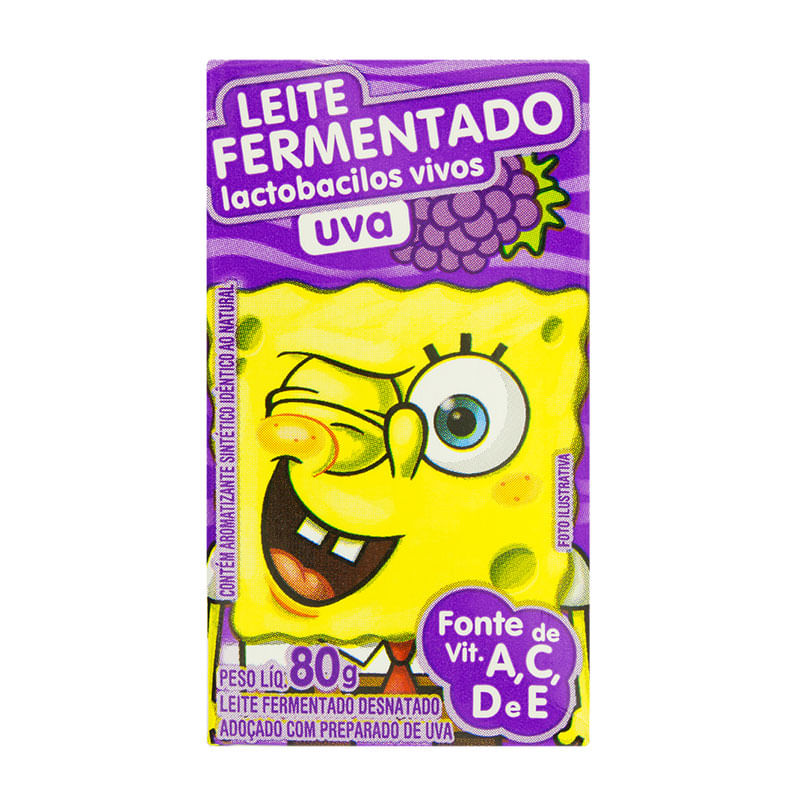 Leite Fermentado Elege Bob Esponja 80g Uva