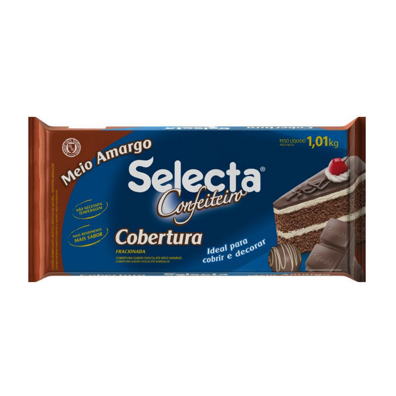 Cobertura de Chocolate Selecta Meio Amargo 1,01kg