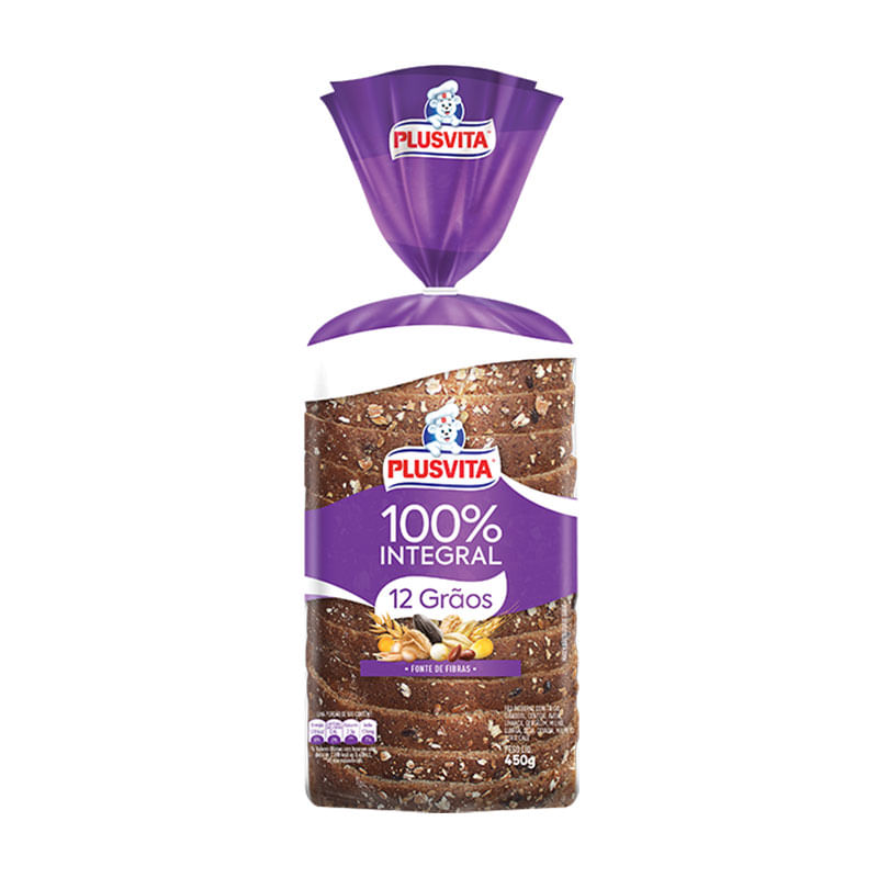 Pão Plusvita 450g 100% Integral 12 Grãos Fit