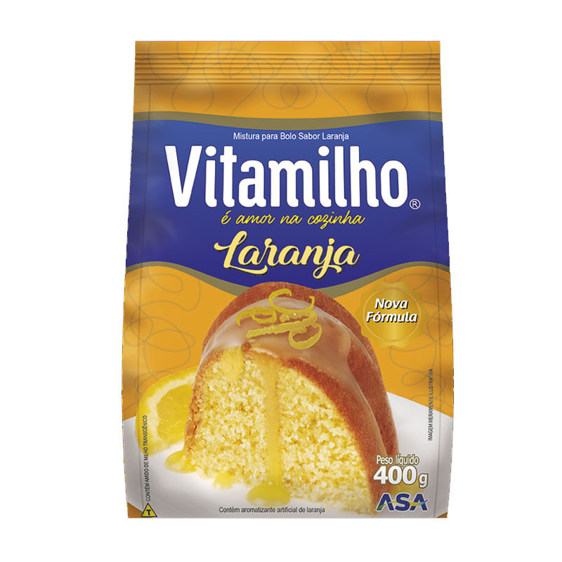Mistura de Bolo Vitamilho Laranja 400g
