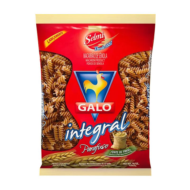 Macarrão Parafuso 500g Galo Integral