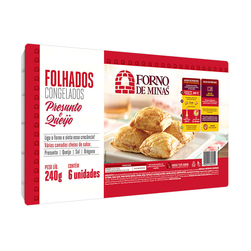 Folhado Forno Minas 240g presunto e Queijo