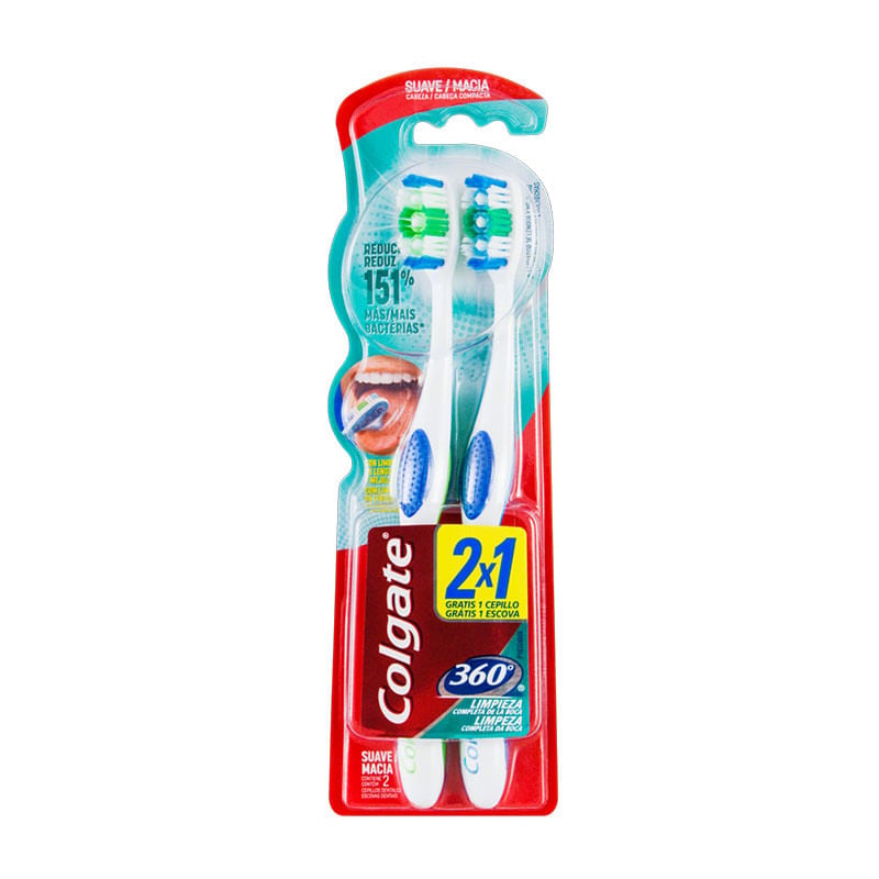 Kit Escova Dental Colgate 360° com Limpeza Macia Leve 2 Pague 1