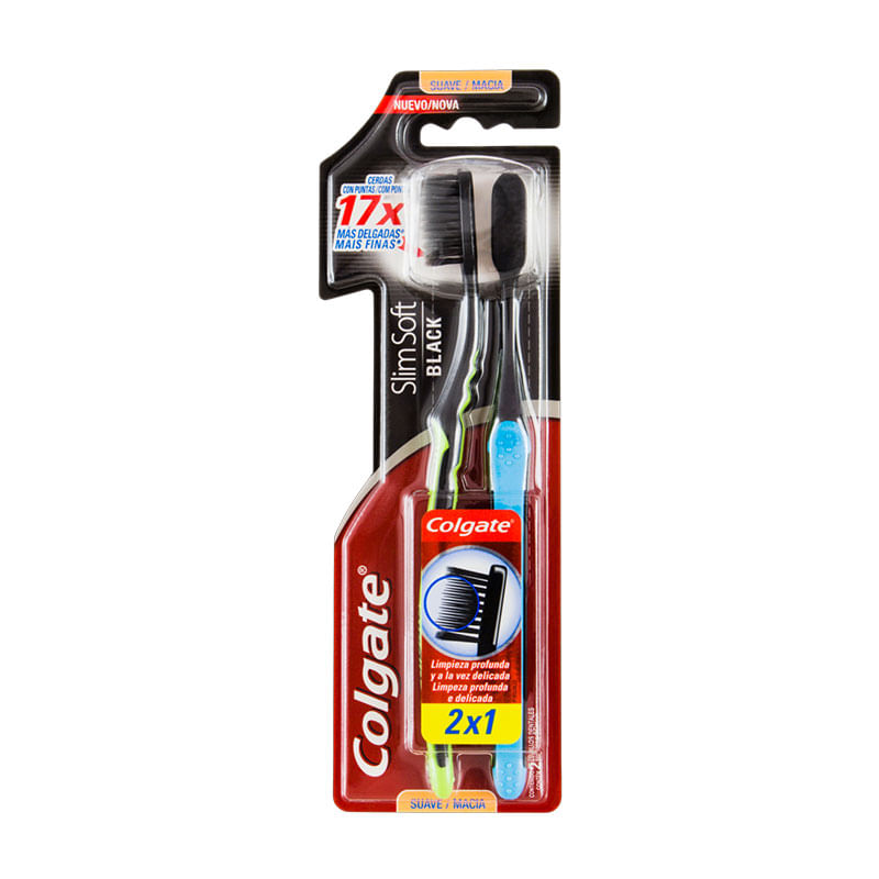Escova Dental Colgate Slim Soft Black Leve 2 Pague 1