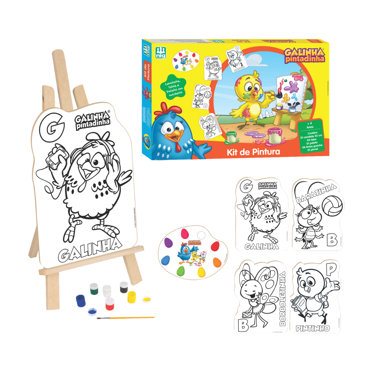 Kit Pintura Nig Madeira Galinha Pintadinha 1un
