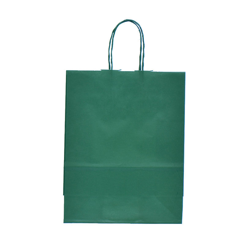 Sacola de Papel Verde Escuro M 26cmX19,5cmX9,5cm