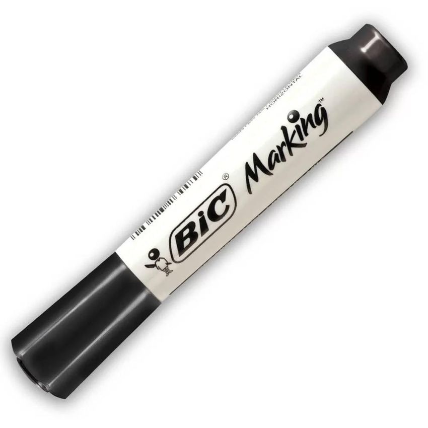 Parcador Para Quadro Branco Preto Recarregável Marking Bic 1x1 Unidade