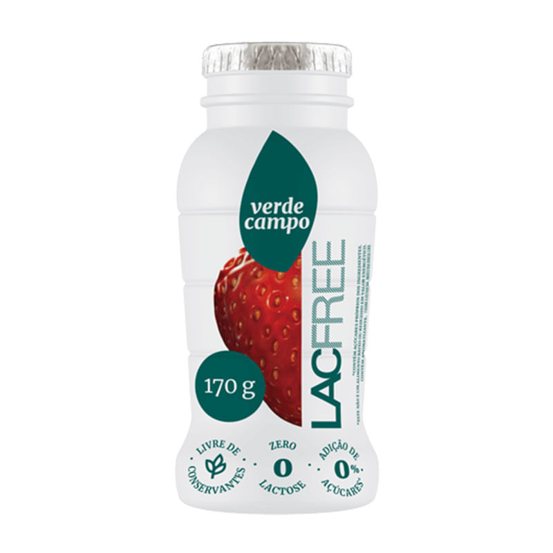 Iogurte Lacfree 170g Morango Verde Campo
