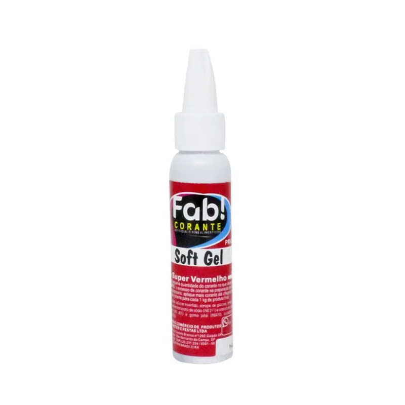 Corante Alimentício Soft Gel Fab! 25g Super Vermelho