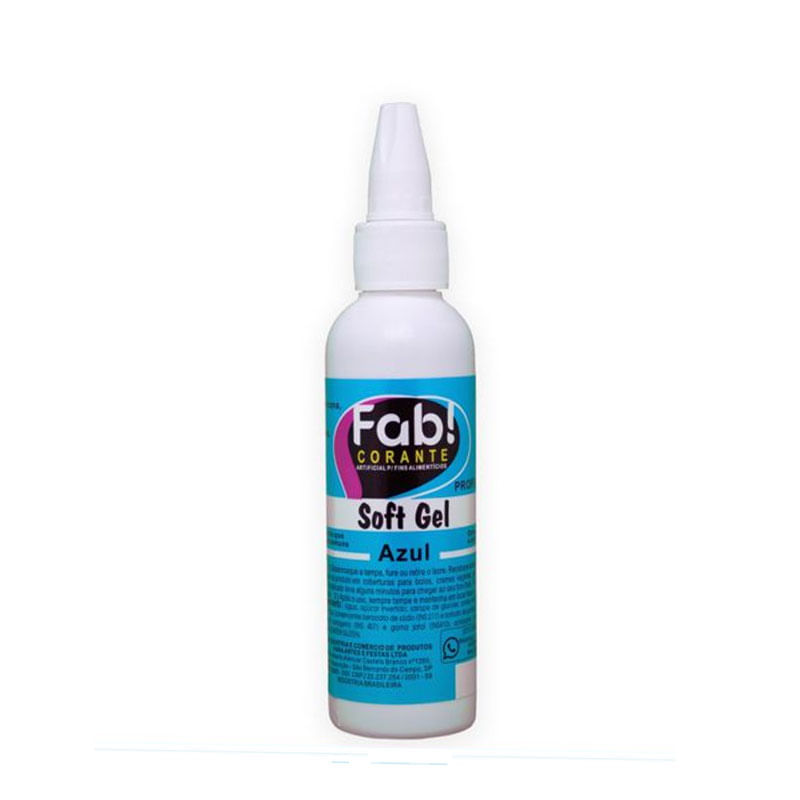 Corante Alimentício Soft Gel Fab! 25g Azul