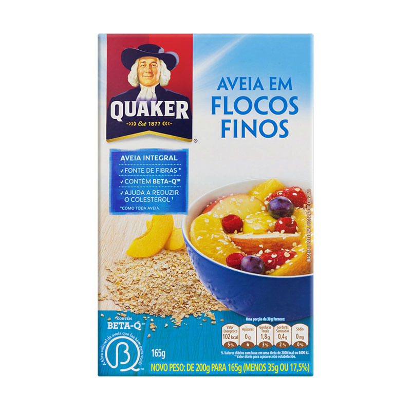 Aveia Quaker 165g Flocos Finos
