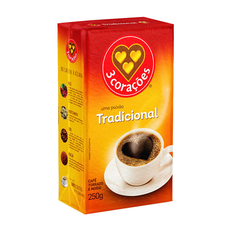 Café Moído Três Corações Tradicional a Vácuo 250g